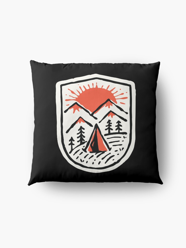 Alternate view of Sunset Camp Hand Drawn Floor Pillow