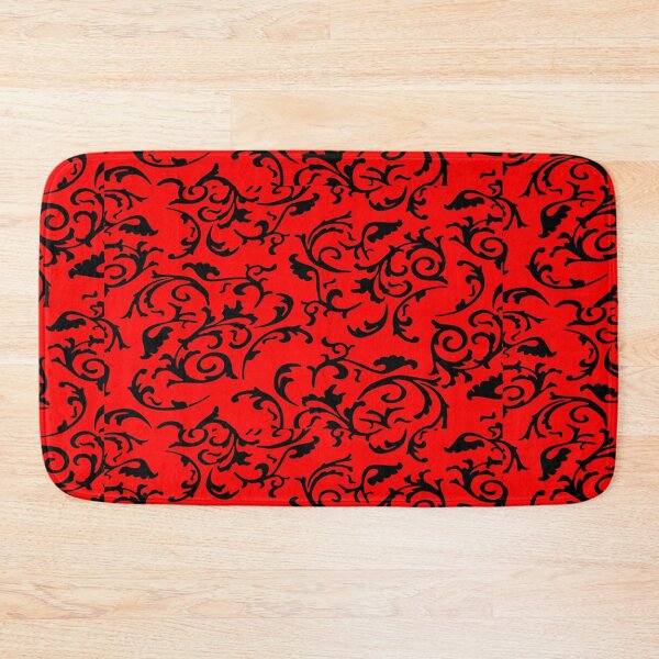 Item preview, ARABIATA 11 bis patterns red black Morocco Essaouira flowers leaves gothic design arabesques scrolls decor designed and sold by dragonemma.