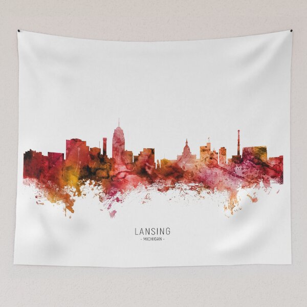 Item preview, Lansing Michigan Skyline designed and sold by ArtPrints.