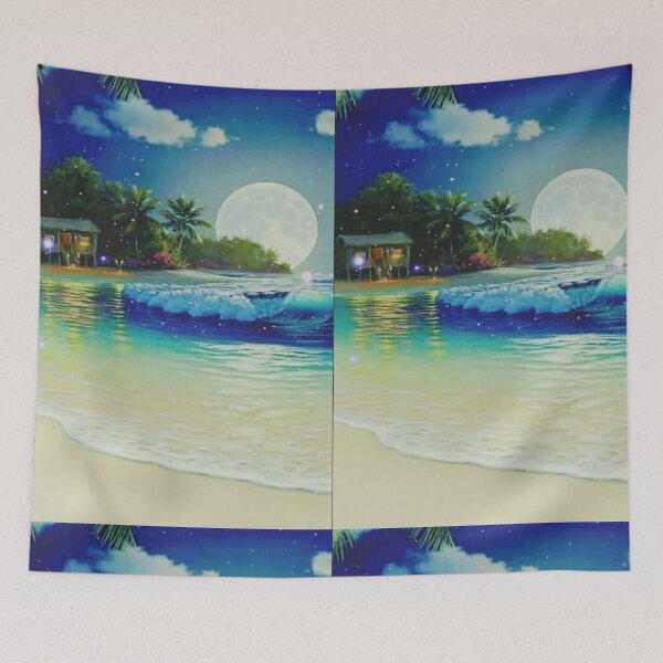 Item preview, Night moon, ocean moon  designed and sold by Shahid1234.