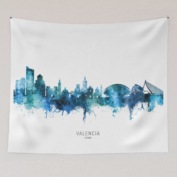 Item preview, Valencia Spain Skyline designed and sold by ArtPrints.