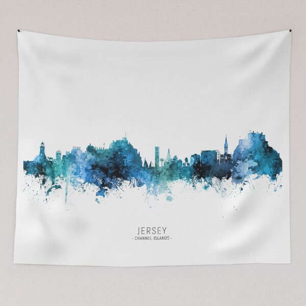 Item preview, Jersey Channel Islands Skyline designed and sold by ArtPrints.