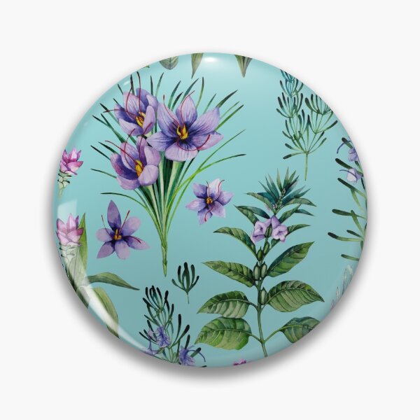 Item preview, Aqua Blue Botanic Design. Watercolor Herbs designed and sold by ramonag1.