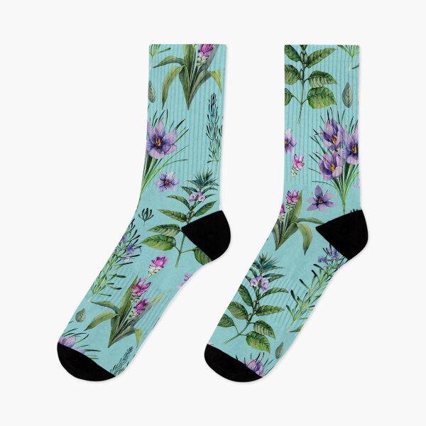 Item preview, Aqua Blue Botanic Design. Watercolor Herbs designed and sold by ramonag1.