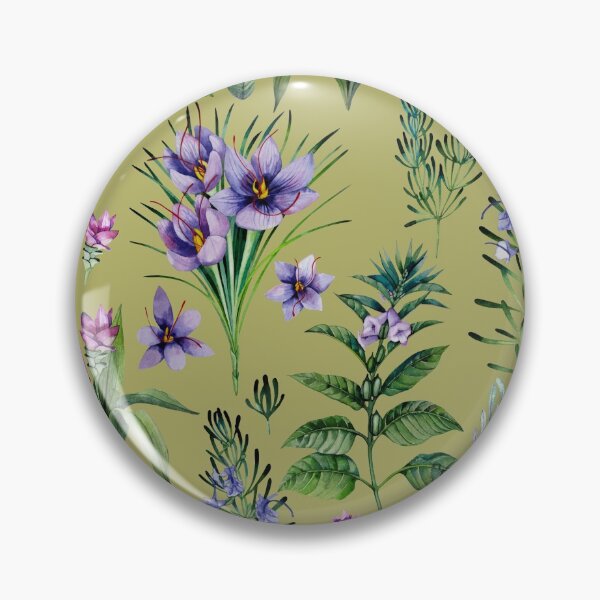Item preview, Gold Green Botanic Design. Watercolor Herbs designed and sold by ramonag1.