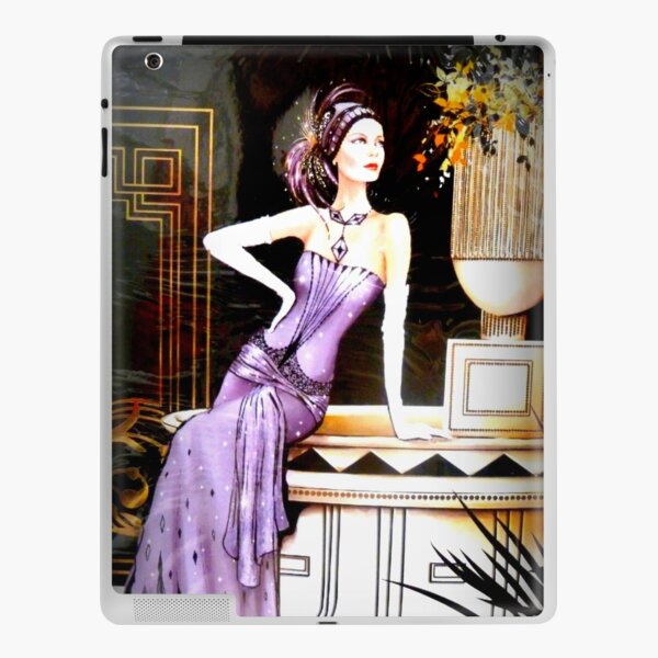 Art Deco Lady in Purple iPad Skin