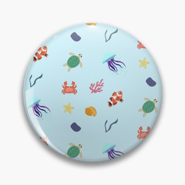 Item preview, Ocean Vibes sticker pack pattern, Ocean creatures, Sea life , sea turtle , sea plants , sea shell , fish , jellyfish , rocks , crab , sea stars light blue designed and sold by SGS-.