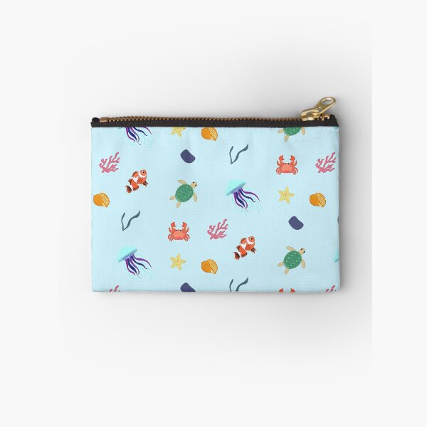 Item preview, Ocean Vibes sticker pack pattern, Ocean creatures, Sea life , sea turtle , sea plants , sea shell , fish , jellyfish , rocks , crab , sea stars light blue designed and sold by SGS-.