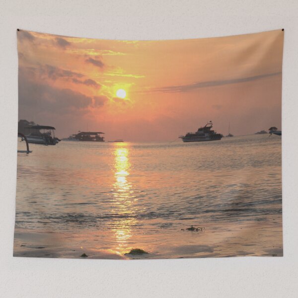 Item preview, Beautiful, magnificent Bali - Sunset on the sea with orange hues designed and sold by TeeZoneZtore.