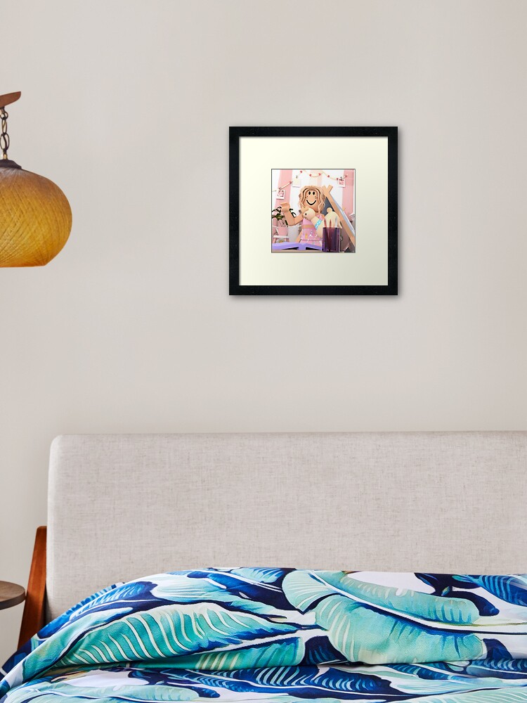 Aesthetic Roblox Sleepover Gfx Framed Art Print By Chofudge Redbubble - black and white aesthetic room roblox