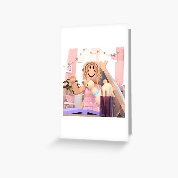 Cute Bacon Noob Greeting Card By Shaniarobloxx Redbubble - brown haired aesthetic female roblox aesthetic gfx
