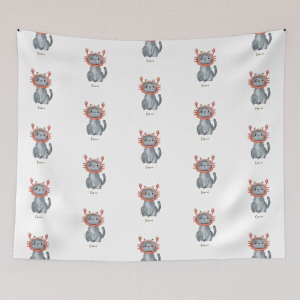 Item preview, Cute Cat with Crab Cancer Zodiac designed and sold by urbanattitudeco.