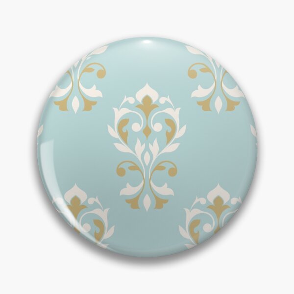 Item preview, Heart Damask Ptn Gold Cream Blue designed and sold by NataliePaskell.
