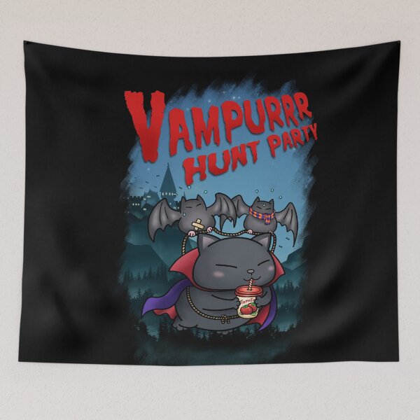Item preview, Halloween Cat Vampurr Hunt Party designed and sold by Takeda-art.