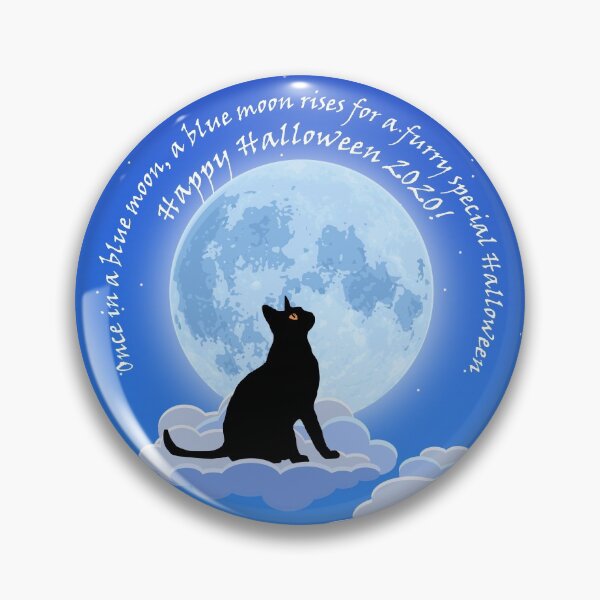 Item preview, Halloween 2020 Blue Moon Commemorative Special - Blue Moon and Black Cat designed and sold by belly-e-luna.