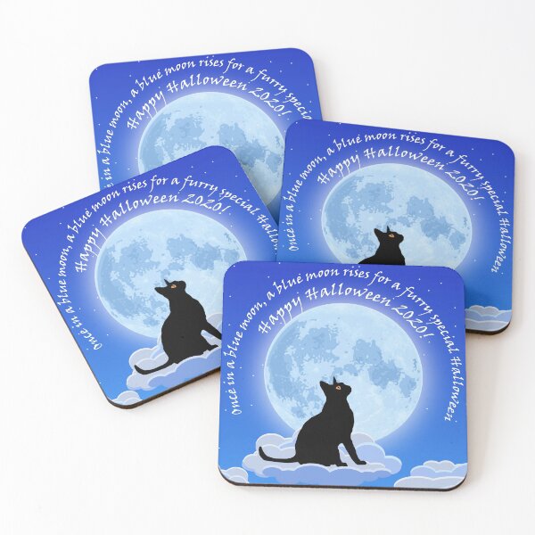 Item preview, Halloween 2020 Blue Moon Commemorative Special - Blue Moon and Black Cat designed and sold by belly-e-luna.