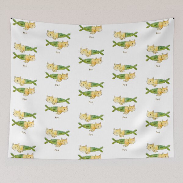 Item preview, Cute Pisces fish Cats designed and sold by urbanattitudeco.