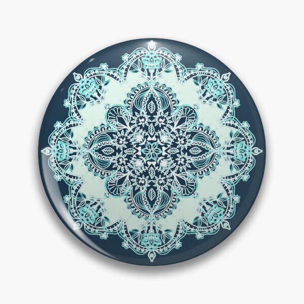 Item preview, Aqua Lace Mandala on Cream - customer request designed and sold by micklyn.