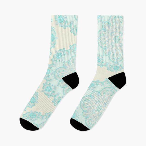 Item preview, Aqua Lace Mandala on Cream - customer request designed and sold by micklyn.
