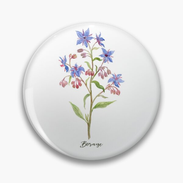 Item preview, Watercolor borage design. Flower and herbs designed and sold by ramonag1.