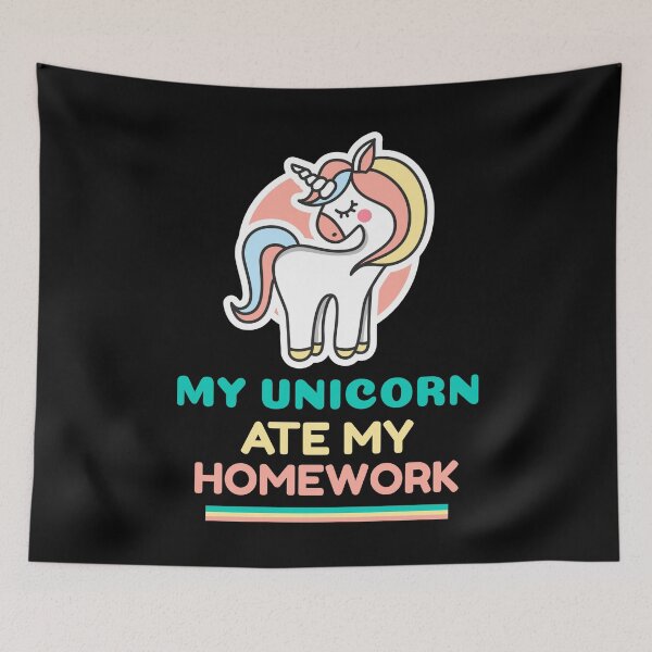 Item preview, My Unicorn Ate My Homework Funny designed and sold by azmndesigns.