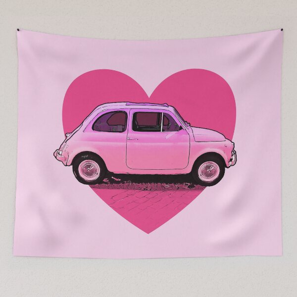 Item preview, The Pink Fiat 500 Lover designed and sold by Retro Futurist.