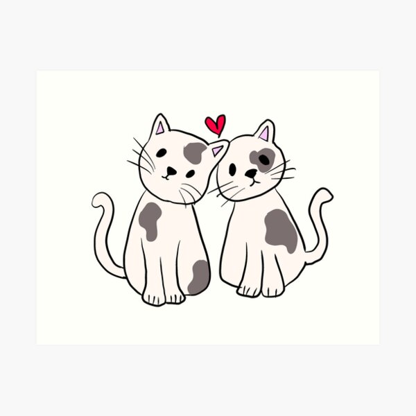 two cute cats Art Print