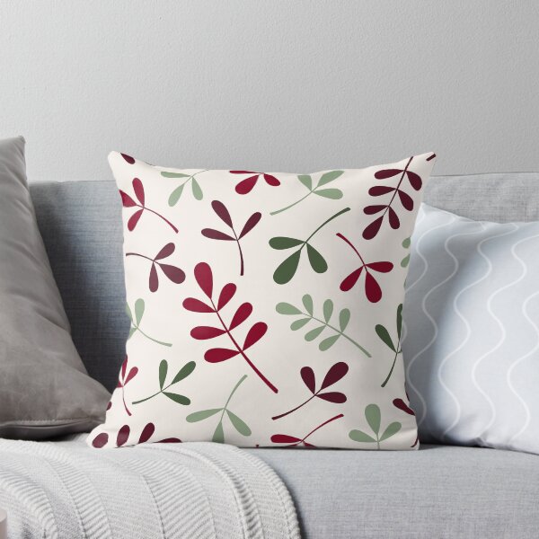 Item preview, Assorted Leaf Silhouettes Reds Greens Cream designed and sold by NataliePaskell.