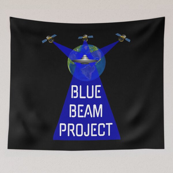 Aperçu de l'œuvre Masque et autocollant de protection du visage pour les partisans de la théorie du complot du projet Blue Beam créée et vendue par Teetans.
