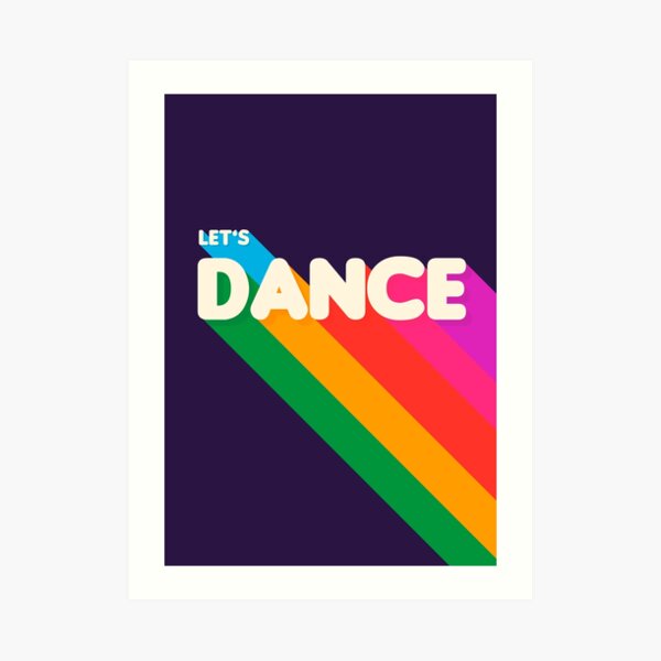 Retro-Typografie inspiriert von Designs der 80er Jahre. Regenbogenfarben und dunkler Hintergrund. Fun Stück sieht gut aus auf Produkten. Mit Showmemars Kunstdruck