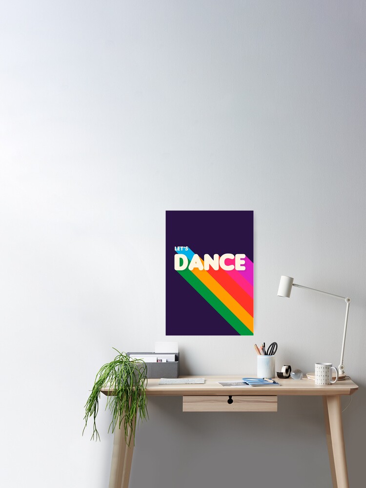 Poster, Rainbow dance typography designed and sold by ShowMeMars