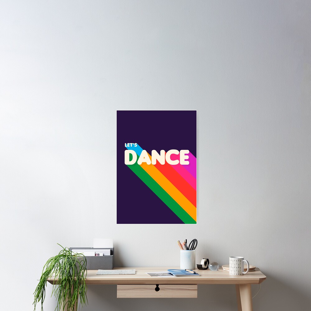 Rainbow dance typography Poster