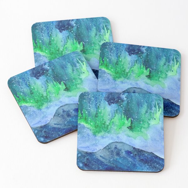 Item preview, northern light mountain winter landscape designed and sold by DaryaGeft.