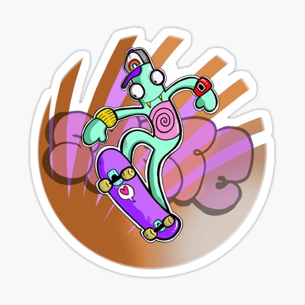 Creature Skateboard Sticker Municipal Utilities Orange Schwarz 7,5cm Rund 