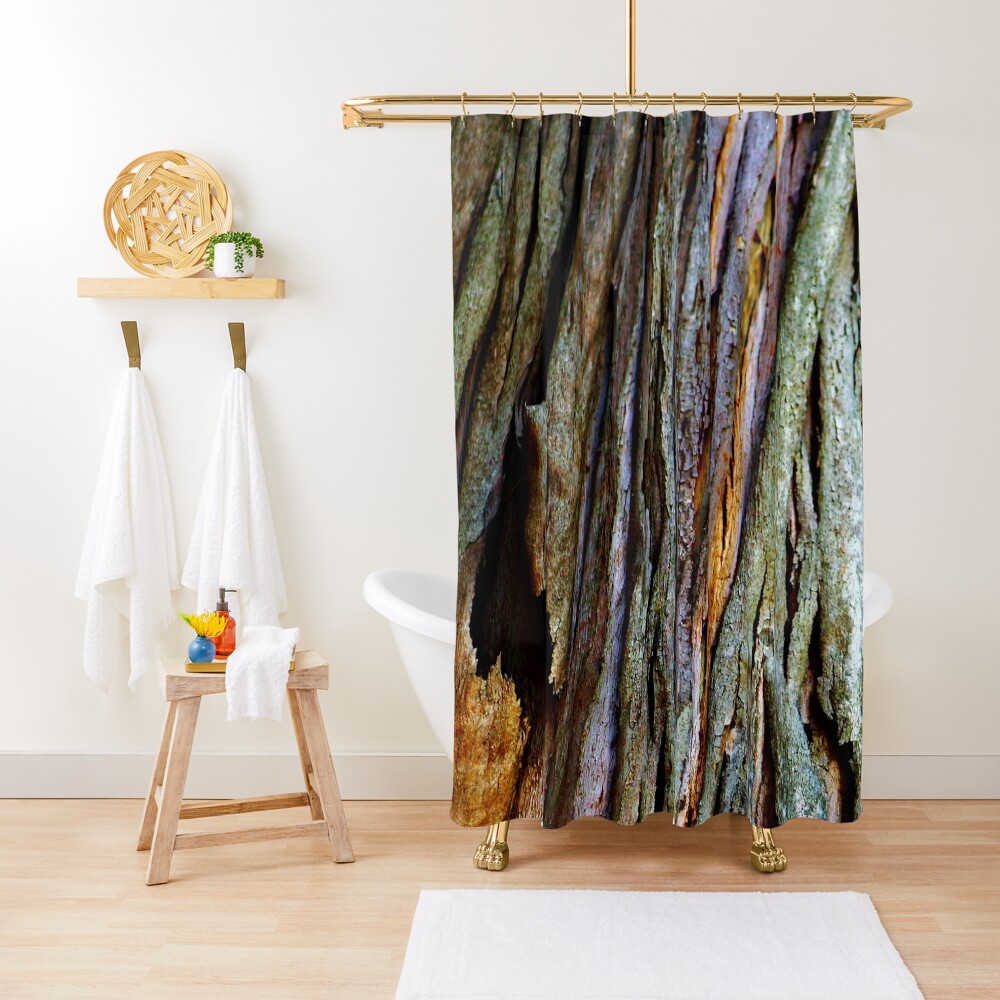 Eucalyptus Tree Bark and Wood Texture 19 Shower Curtain
