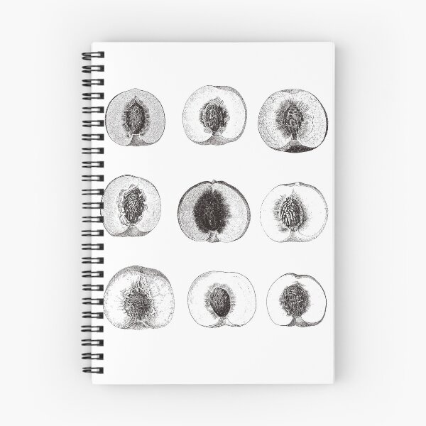 Item preview, Black Peaches on White- Graphic Fruit Pattern designed and sold by re-silvija.