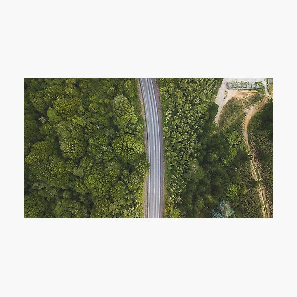 Drone view of a road somewhere in New Zealand Photographic Print