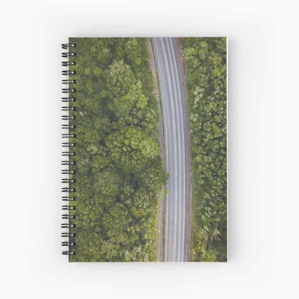 Drone view of a road somewhere in New Zealand Spiral Notebook