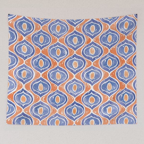 Item preview, Peacock Eyes Pattern | Blue & Orange designed and sold by RebeccaFlaherty.