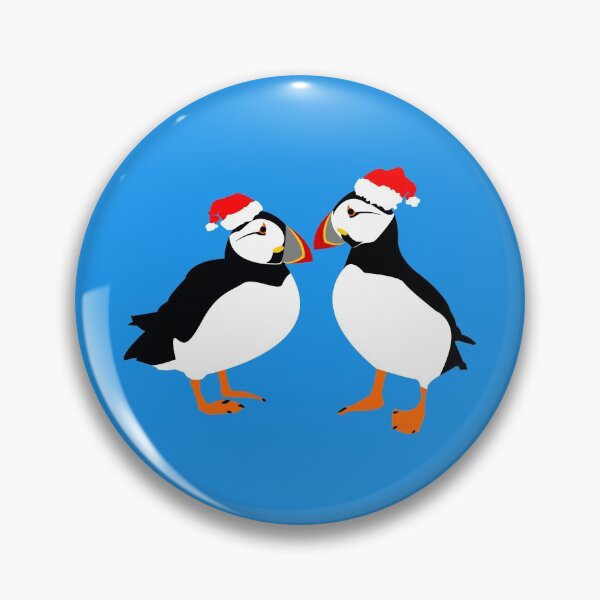 Item preview, Farne Island Christmas Puffins in Santa hats designed and sold by TyneDesigns.