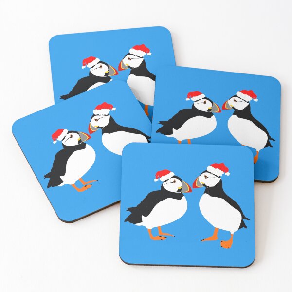 Item preview, Farne Island Christmas Puffins in Santa hats designed and sold by TyneDesigns.