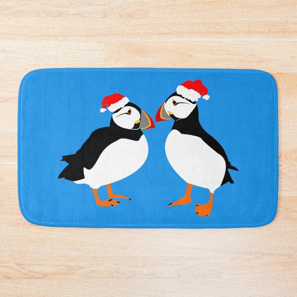 Item preview, Farne Island Christmas Puffins in Santa hats designed and sold by TyneDesigns.
