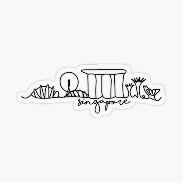 Travel Singapore skyline art Transparent Sticker