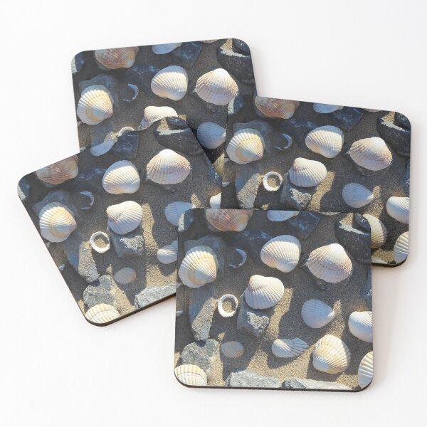 Item preview, Cerca de diferentes conchas marinas en una playa de arena designed and sold by Jenny Burrows.
