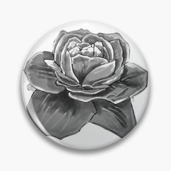Artikelvorschau, Rosenblüte schwarz weiß entworfen und verkauft von Marion Waschk.