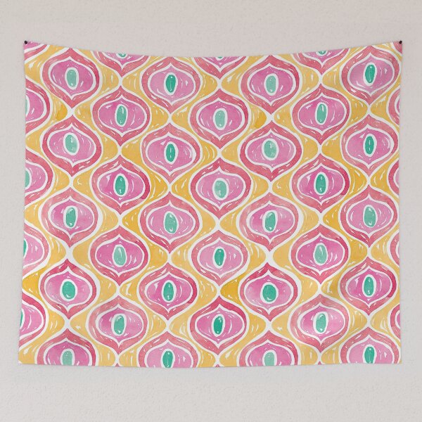 Item preview, Peacock Eyes Pattern | Orange, Pink & Green designed and sold by RebeccaFlaherty.