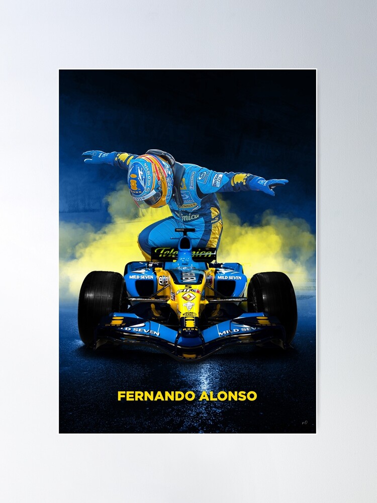 Printable Fernando Alonso Renault R25 Formula 1 Poster DIGITAL download  Design For Boys Man Cave Boys Room 18x24 Inches