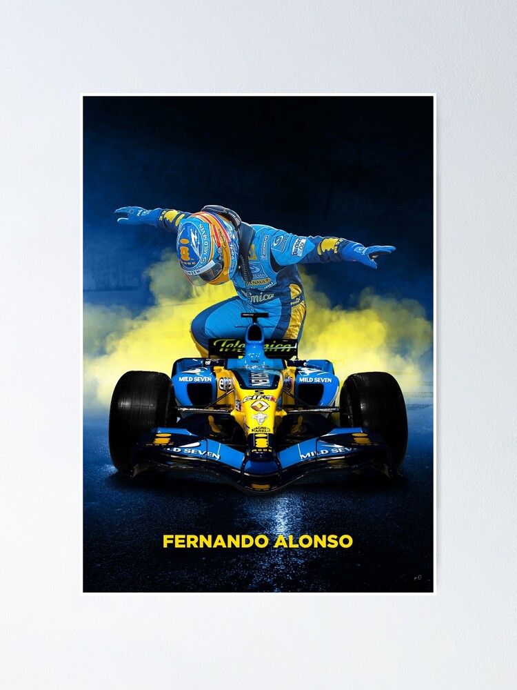Fernando Alonso Retro Formula 1 poster | Poster