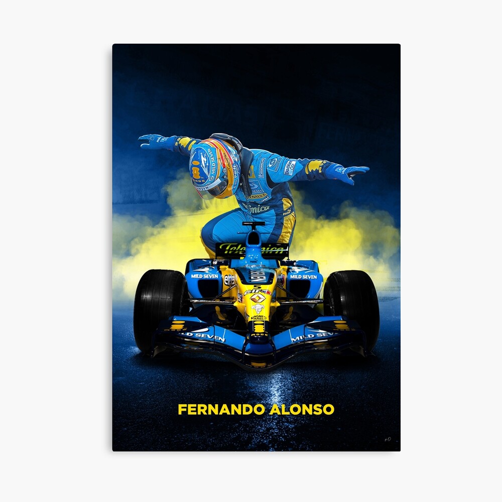 Fernando Alonso Retro Formula 1 poster | Magnet