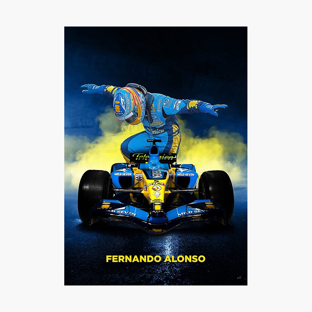 Fernando Alonso Retro Formula 1 poster Canvas Print for Sale by kodesign